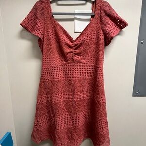 Elegant Red Textured Women's Dress